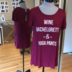 BOGO - NWT - 2 Available - Wine Bachelorette & Yoga Pants Tee Medium